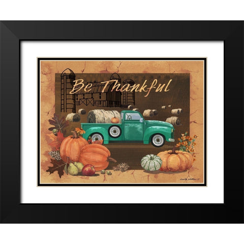 Be Thankful IV Black Modern Wood Framed Art Print with Double Matting by Phillips, Anita