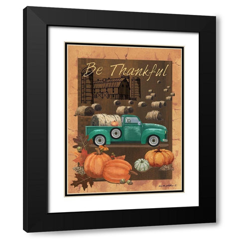 Be Thankful VI Black Modern Wood Framed Art Print with Double Matting by Phillips, Anita