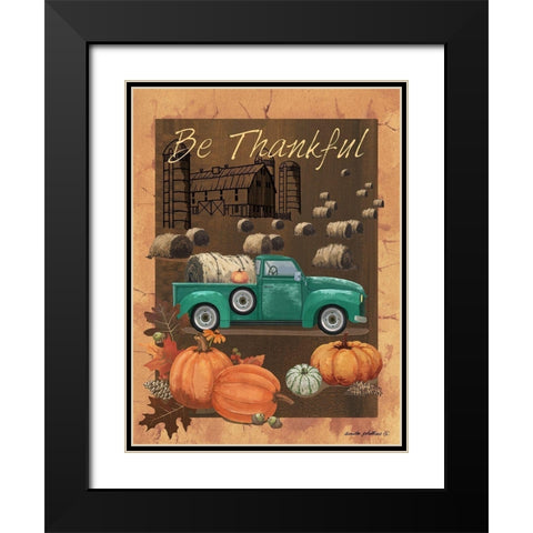 Be Thankful VI Black Modern Wood Framed Art Print with Double Matting by Phillips, Anita
