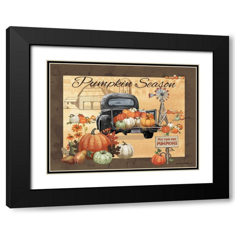 Pumpkin Season Black Modern Wood Framed Art Print with Double Matting by Phillips, Anita