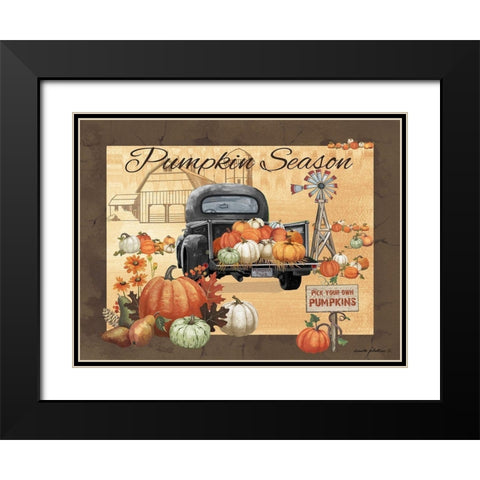 Pumpkin Season Black Modern Wood Framed Art Print with Double Matting by Phillips, Anita