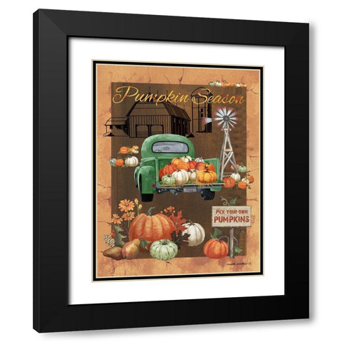 Pumpkin Season VI Black Modern Wood Framed Art Print with Double Matting by Phillips, Anita