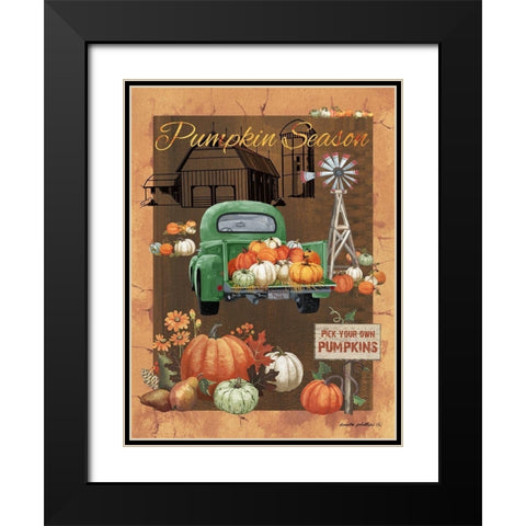 Pumpkin Season VI Black Modern Wood Framed Art Print with Double Matting by Phillips, Anita