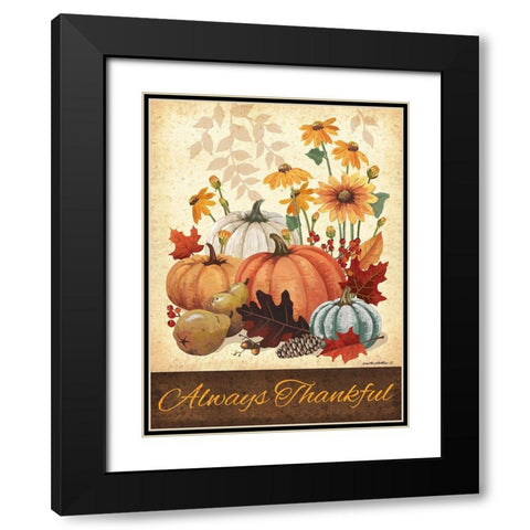 Always Thankful Black Modern Wood Framed Art Print with Double Matting by Phillips, Anita