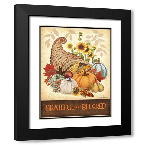 Grateful and Blessed Black Modern Wood Framed Art Print with Double Matting by Phillips, Anita