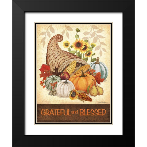 Grateful and Blessed Black Modern Wood Framed Art Print with Double Matting by Phillips, Anita