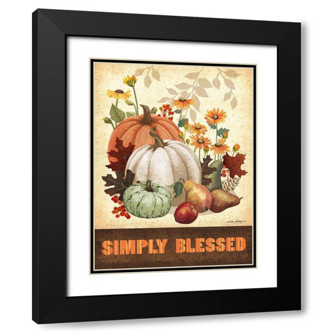 Simply Blessed Black Modern Wood Framed Art Print with Double Matting by Phillips, Anita