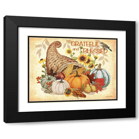 Grateful and Blessed Black Modern Wood Framed Art Print with Double Matting by Phillips, Anita