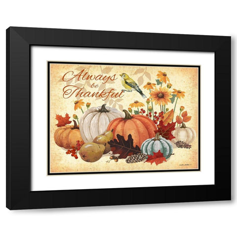 Always Thankful Black Modern Wood Framed Art Print with Double Matting by Phillips, Anita