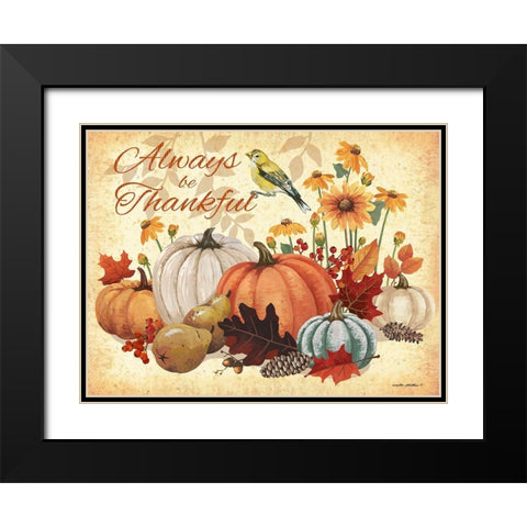 Always Thankful Black Modern Wood Framed Art Print with Double Matting by Phillips, Anita