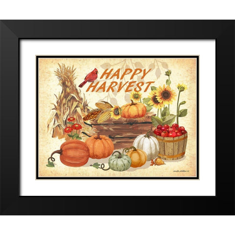 Happy Harvest Black Modern Wood Framed Art Print with Double Matting by Phillips, Anita