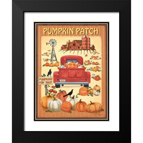 Pumpkin Patch II Black Modern Wood Framed Art Print with Double Matting by Phillips, Anita