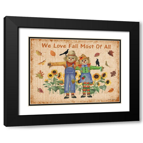We Love Fall Black Modern Wood Framed Art Print with Double Matting by Phillips, Anita