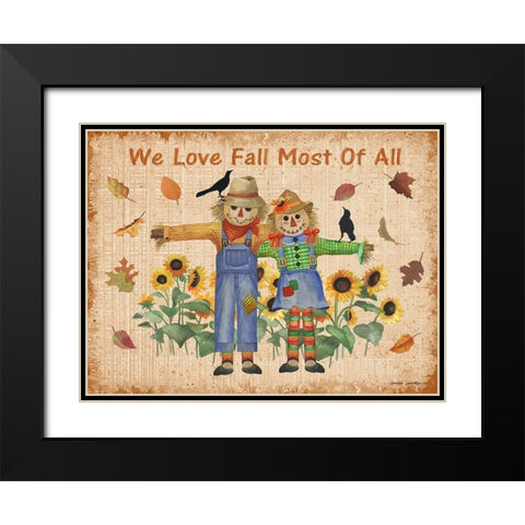 We Love Fall Black Modern Wood Framed Art Print with Double Matting by Phillips, Anita