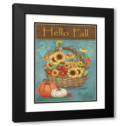 Hello Fall Black Modern Wood Framed Art Print with Double Matting by Phillips, Anita
