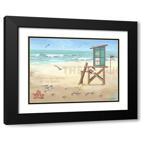 Mondays are Better Black Modern Wood Framed Art Print with Double Matting by Phillips, Anita