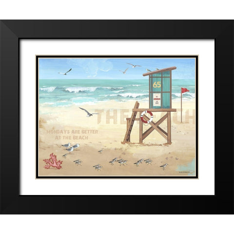 Mondays are Better Black Modern Wood Framed Art Print with Double Matting by Phillips, Anita