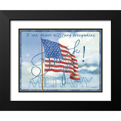 Thank You Military Black Modern Wood Framed Art Print with Double Matting by Phillips, Anita