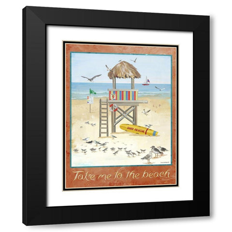 To the Beach Black Modern Wood Framed Art Print with Double Matting by Phillips, Anita