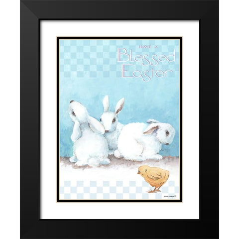 Blessed Easter Black Modern Wood Framed Art Print with Double Matting by Phillips, Anita
