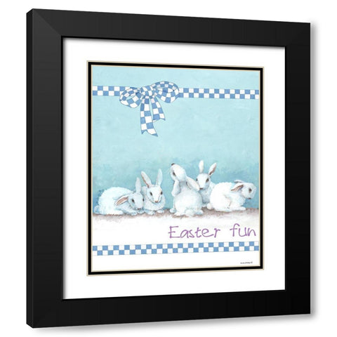Bunny Gift Black Modern Wood Framed Art Print with Double Matting by Phillips, Anita