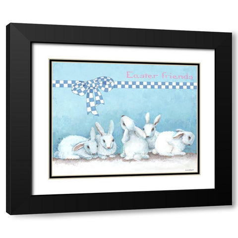 Bunny Gift II Black Modern Wood Framed Art Print with Double Matting by Phillips, Anita