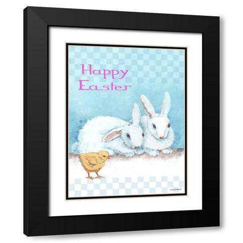 Happy Easter Black Modern Wood Framed Art Print with Double Matting by Phillips, Anita