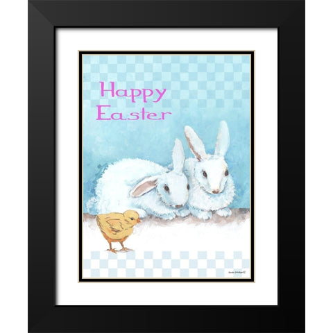 Happy Easter Black Modern Wood Framed Art Print with Double Matting by Phillips, Anita