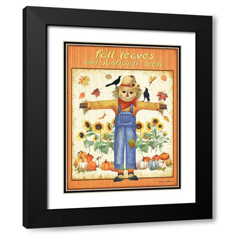 Fall Leaves Black Modern Wood Framed Art Print with Double Matting by Phillips, Anita