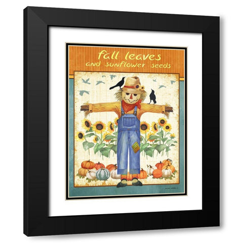 Fall Leaves Black Modern Wood Framed Art Print with Double Matting by Phillips, Anita