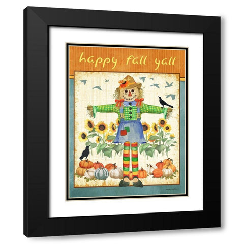 Fall Leaves Black Modern Wood Framed Art Print with Double Matting by Phillips, Anita