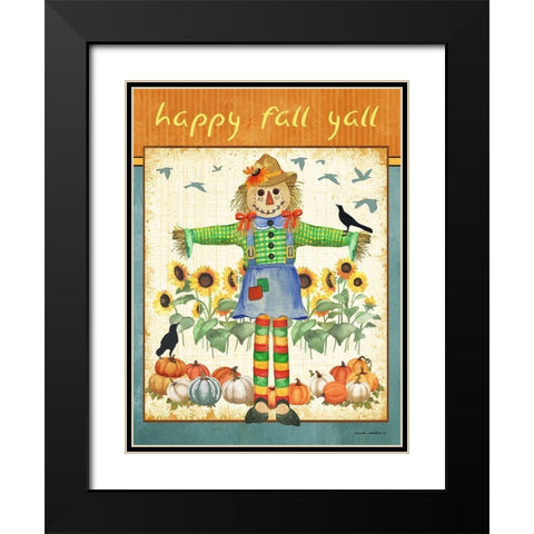 Fall Leaves Black Modern Wood Framed Art Print with Double Matting by Phillips, Anita