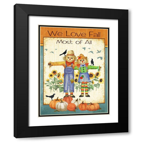 Love Fall Black Modern Wood Framed Art Print with Double Matting by Phillips, Anita