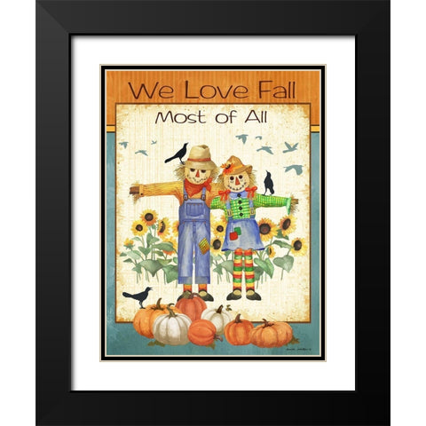 Love Fall Black Modern Wood Framed Art Print with Double Matting by Phillips, Anita