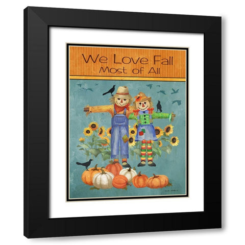 Love Fall Black Modern Wood Framed Art Print with Double Matting by Phillips, Anita