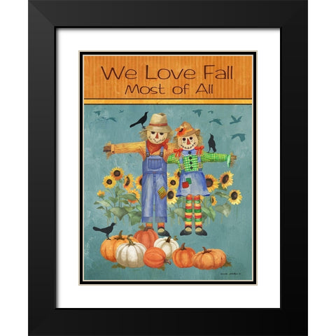 Love Fall Black Modern Wood Framed Art Print with Double Matting by Phillips, Anita