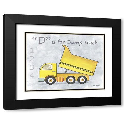Dump Truck Black Modern Wood Framed Art Print with Double Matting by Phillips, Anita