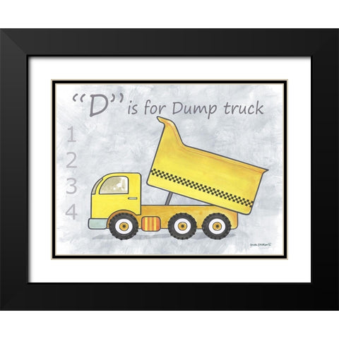 Dump Truck Black Modern Wood Framed Art Print with Double Matting by Phillips, Anita