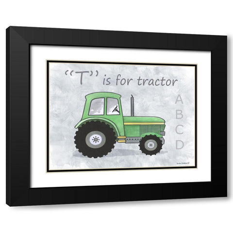 Tractor Black Modern Wood Framed Art Print with Double Matting by Phillips, Anita