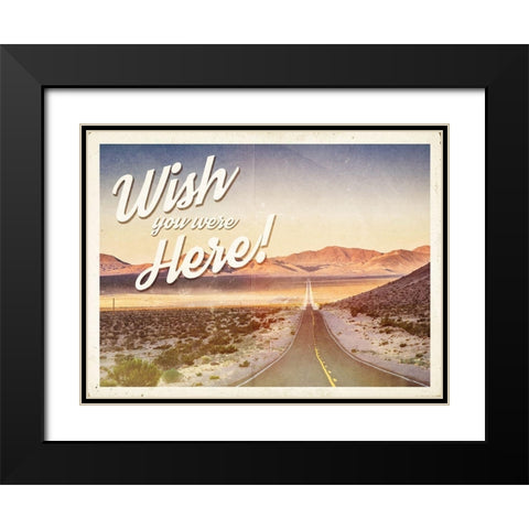 Wish You Were Here Black Modern Wood Framed Art Print with Double Matting by Hutchins, Ashley