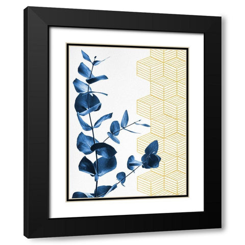Blue Black Modern Wood Framed Art Print with Double Matting by Hutchins, Ashley