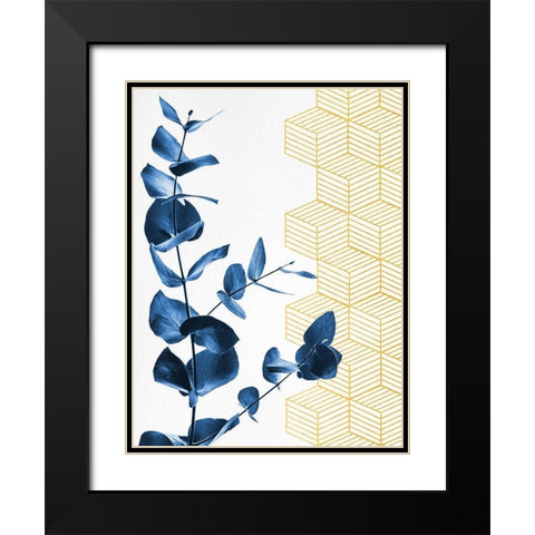Blue Black Modern Wood Framed Art Print with Double Matting by Hutchins, Ashley
