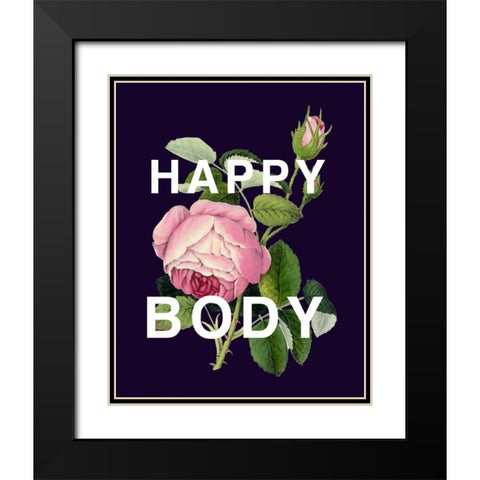 Happy Body Black Modern Wood Framed Art Print with Double Matting by Perrenoud, Aubree