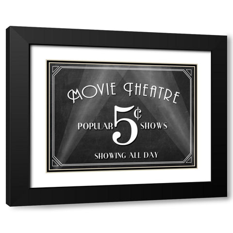 Movie Theatre Black Modern Wood Framed Art Print with Double Matting by Perrenoud, Aubree
