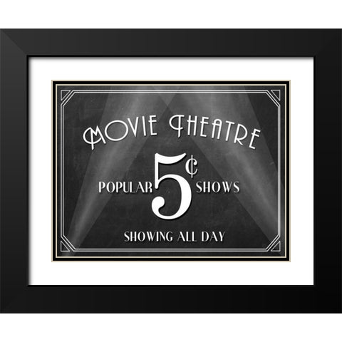Movie Theatre Black Modern Wood Framed Art Print with Double Matting by Perrenoud, Aubree