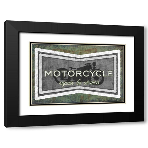 Motorcycle Black Modern Wood Framed Art Print with Double Matting by Perrenoud, Aubree