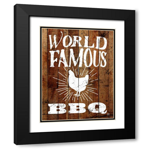 World Famous BBQ Black Modern Wood Framed Art Print with Double Matting by Perrenoud, Aubree