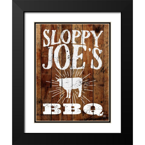 Sloppy Joes BBQ Black Modern Wood Framed Art Print with Double Matting by Perrenoud, Aubree