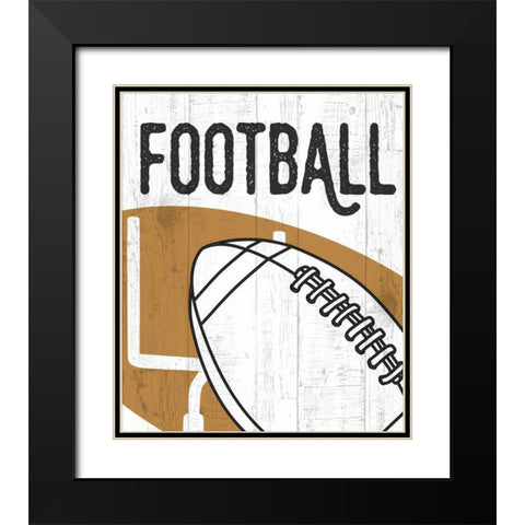 Football Black Modern Wood Framed Art Print with Double Matting by Perrenoud, Aubree