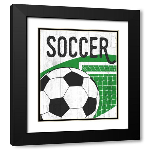 Soccer Black Modern Wood Framed Art Print with Double Matting by Perrenoud, Aubree